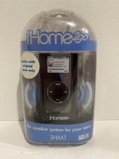 Sistema di altoparlanti iHome 2GO iHM1 per tutti i suoni stereo nano RARO nero 2006 sigillato