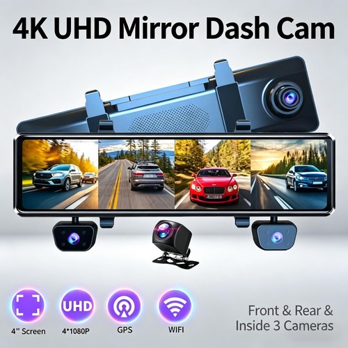 Dash cam touchscreen - hd, 12"