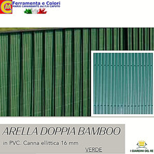 Arella DOPPIA In Bamboo Canniccio Arelle Canne Bambu Ombreggiante Verde 300cm