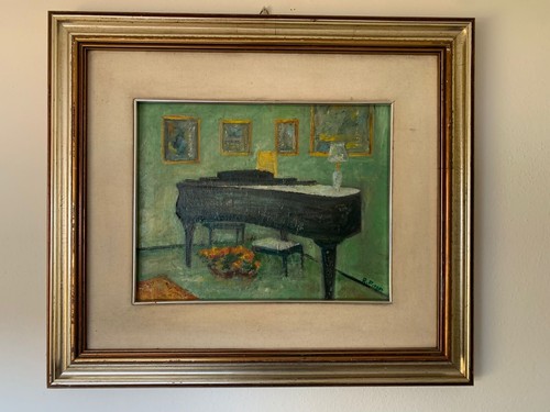 Quadro interno con pianoforte - interno,