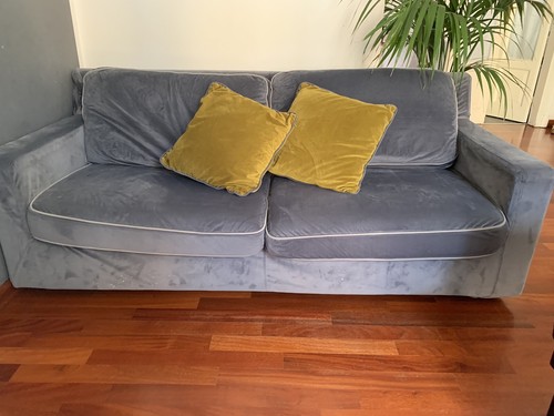 Divano letto posti velluto - letto, 3