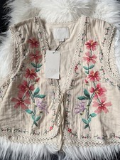 Gilet ZARA ecrù ricamato