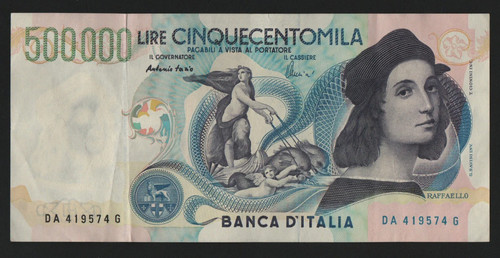500000 lire raffaello - raffaello, sanzio