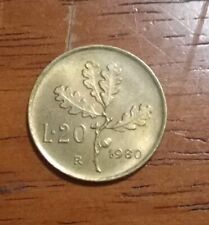 Moneta da 20 lire del 1980 