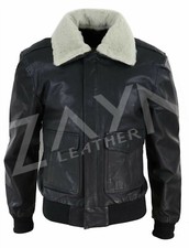 Giacca da motociclista aviatore bomber pilota di volo in vera pelle da uomo p...