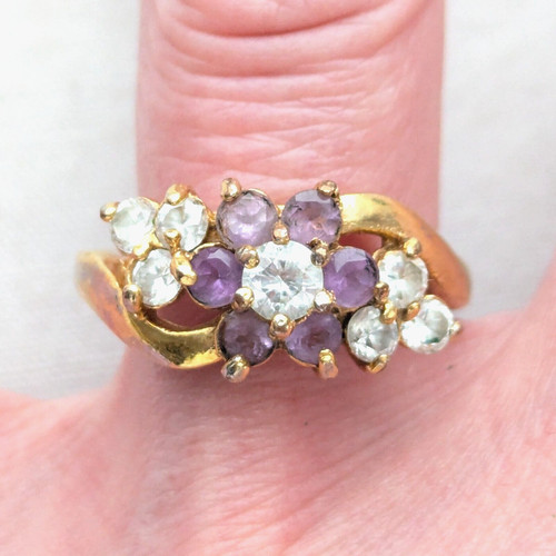 Anello lind fiore viola 14k - lind,