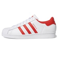 Adidas Superstar Uomo Bianco Rosso 41 42 43 44 45 scarpe ginnastica Originali