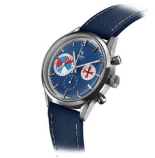 YEMA Yachtingraf Acciaio Cronografo Ibrido Meccanico Quarzo Blu Orologio Uomo