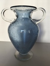 Vaso-anfora in vetro pulegoso azzurro - Murano - Anni '60 - Ottime condizioni