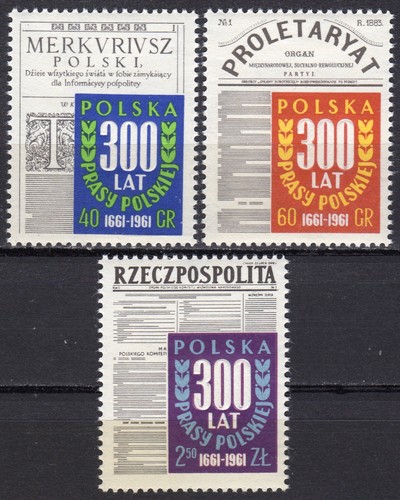 Polonia 1961 fischer 1074 - 1961, 1074-1076