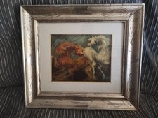 GIANNI TESTA - DUE CAVALLI - OLIO SU TELA   24 x 30