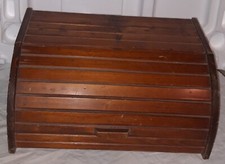 CASSETTA PORTAPANE IN LEGNO CON APERTURA A SERRANDA CONSERVA PANE PANIERE CUCINA