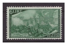 ITALIA  1948  -  RISORGIMENTO     LIRE  6   NUOVO  **  MNH