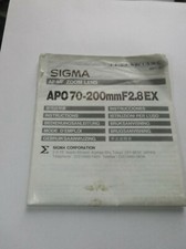 Manuale istruzioni lente Sigma Apo 70-200 f2.8 EX Originale manuale istruzioni