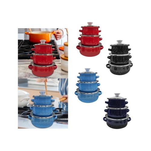 Set pentole smaltate - 3x,
