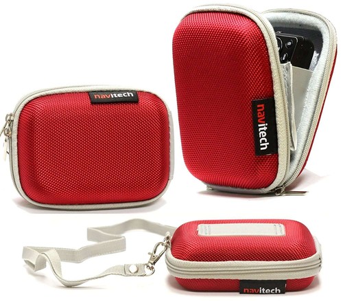 Navitech red camera case - red,