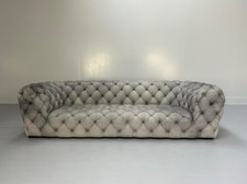 Divano 3 posti Baxter of Italy "Chester Moon" - in pelle grigio blu "Siberia"