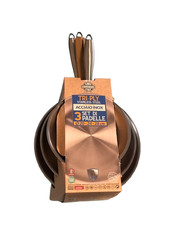 Set 3 Padelle Acciaio Inox