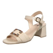 Nerogiardini Sandali In Pelle Con Tacco Bianco - Taglia 40 [25.8cm] Scarpe