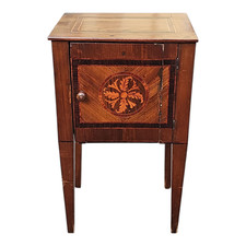 ANTICO Comodino Italia stile LUIGI XVI in LEGNO di NOCE  Intarsi Acero epoca 700