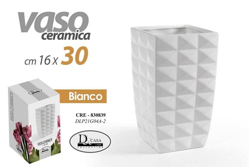 Vaso bianco alto - alto, ceramica