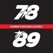 2 Adesivi Numeri da Gara con Stella per Motocross Off road su Vinile Prespaziato