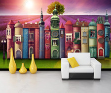 Carta da parati libri lavanda