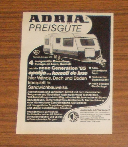 Rara pubblicità adria kornati - rara,