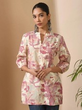 Top tunica donna indiana blu