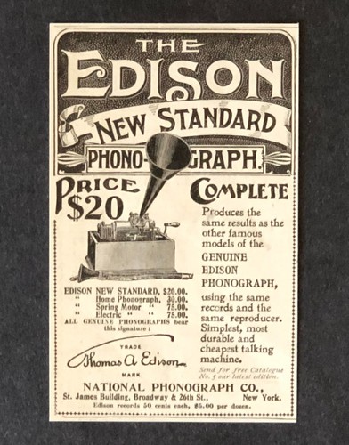 1898 edison fonografo - 1898,