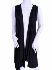 Cardigan nero senza maniche a
