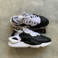 ADIDAS x YOHJI YAMAMOTO Y-3 KAIWA PELLE NERA BIANCA TAGLIA US 12 UK 11,5 EU 46,5