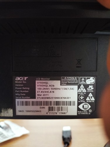 Acer v193hql monitor - acer, 19,8"