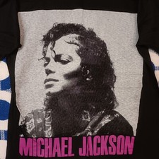 VINTAGE 90s BOOTLEG MICHAEL JACKSON DANGEROUS M BLACK T-SHIRT BIG PRINTING TYTUS
