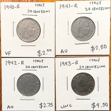 Italy Coin Lot: 1940-R - 20C