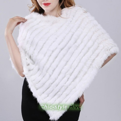 Poncho cappotto vera pelliccia