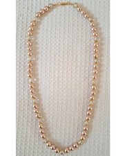 Collana lunga perle rosa cipria trasparent donna ragazza artigianale pezzo unico