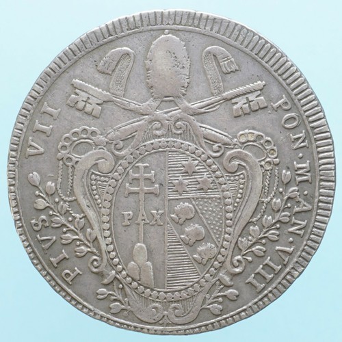 Pio vii scudo 1807 - pio, roma