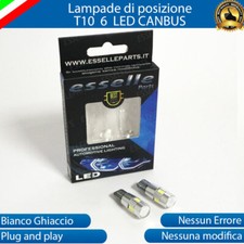 COPPIA LUCI DI POSIZIONE T10 W5W 6 LED SMART FORTWO 451 CANBUS 6000K NO ERRORE