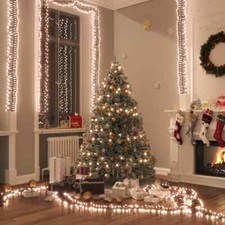 Stringa di Luci LED Albero di Natale con 400 Luci LED Bianco Caldo 7,4 m in PVC