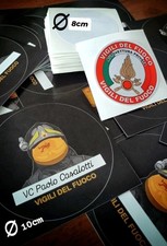 4 Stickers Vigili Del Fuoco 2 AUTO PRIVATA+2 Armadietto pompieri Adesivi