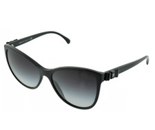 Nuovi occhiali da sole CHANEL CH 5281-Q 501/S6 58mm nero cat eye fiocco Italia