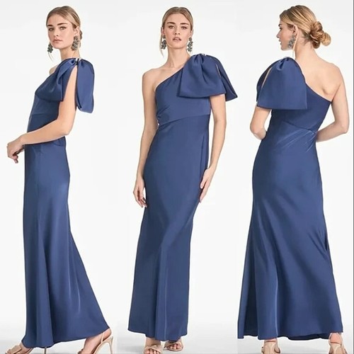 Abito tromba monospalla blu - tromba,