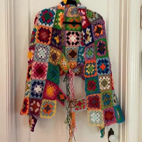 Cape granny square shawl - granny,