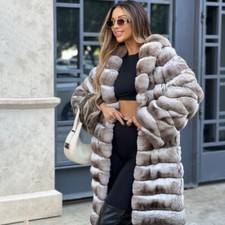 Cappotto pelliccia coniglio donna originale Rex lusso cincillà cappotto invernale bavero pelliccia giacca