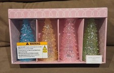 Cupcakes di Natale e Cashmere LED Illuminazione Pastello Iridescente Albero Set di 4