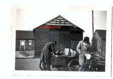 ANNI '50 DUE SIDECAR MOTO INGLESE  BSA FOTO ORIGINALE cm 6,3 x 9