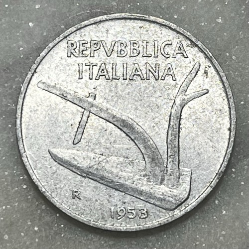 1953 italy 10 lire coin - -,