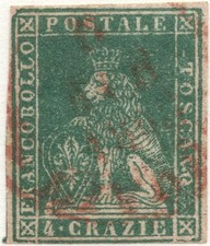 ANTICHI STATI ITALIANI - Granducato di TOSCANA: 2° Emissione (1857), #14a.