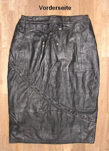 Gonna pelle nera liscia - liscia, a